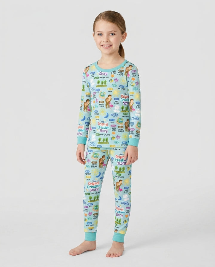 Zweiteiliges Langarm-Pyjama-Set mit Sommerfrüchten