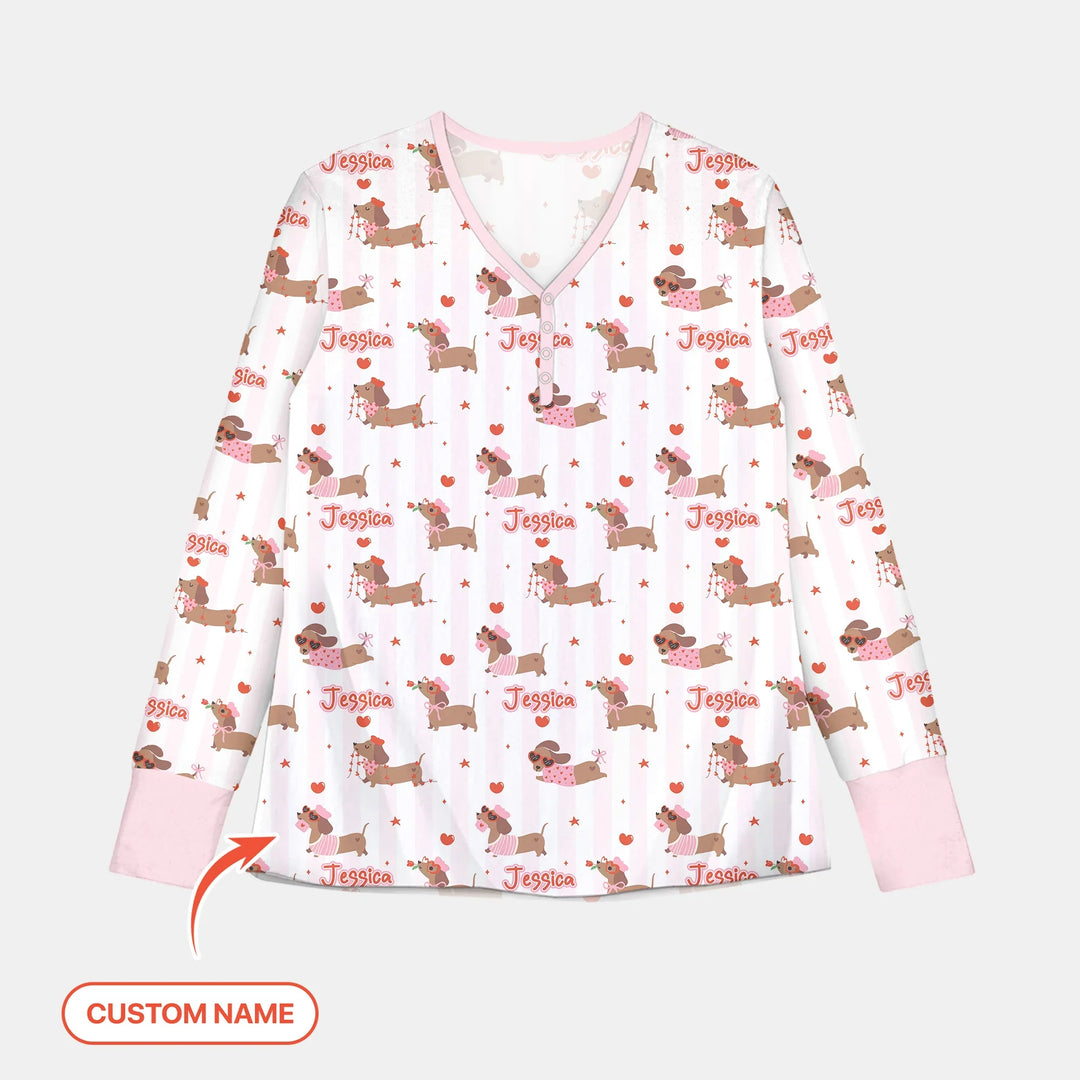 Damen-Pyjama-Set mit personalisiertem Haustierfoto für Weihnachten