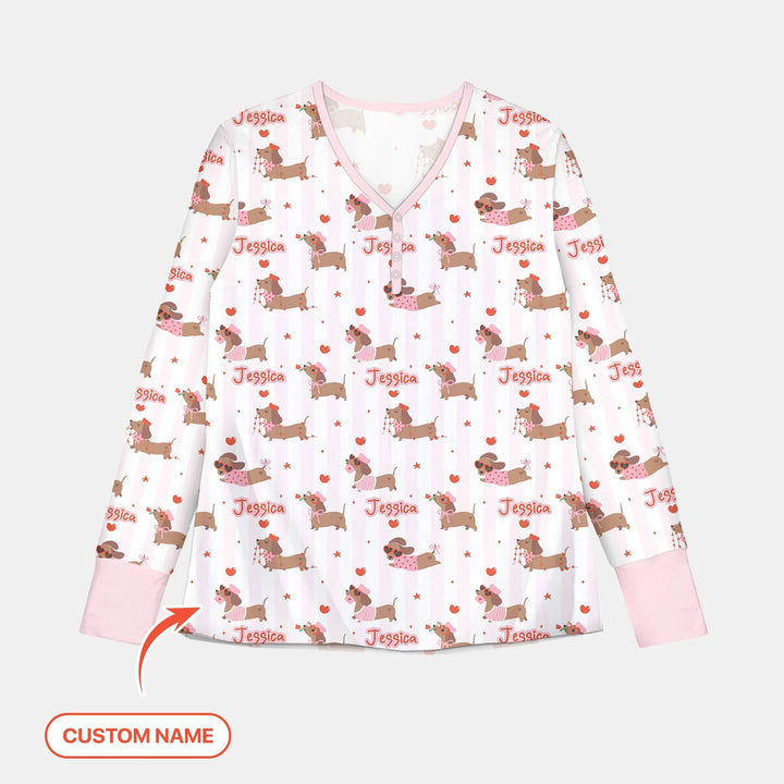 Damen-Pyjama-Set mit personalisiertem Haustierfoto für Weihnachten