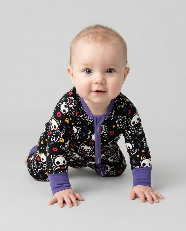 Kawaii Skeleton Pets Bamboo Convertible Zippy