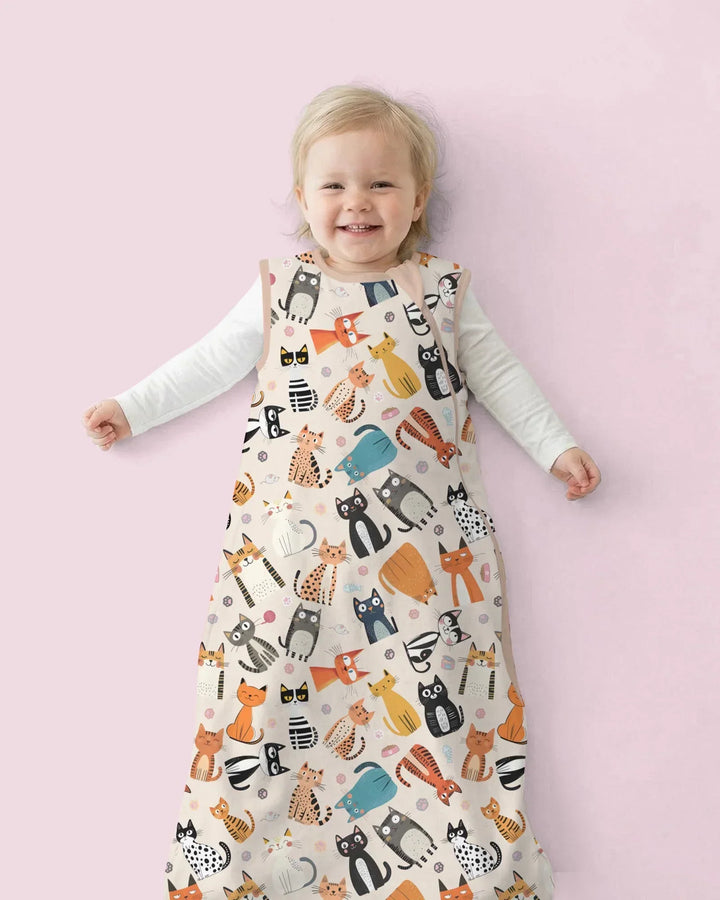 Goofy Mischief Cat Family Matching Bamboo Sleep Bag