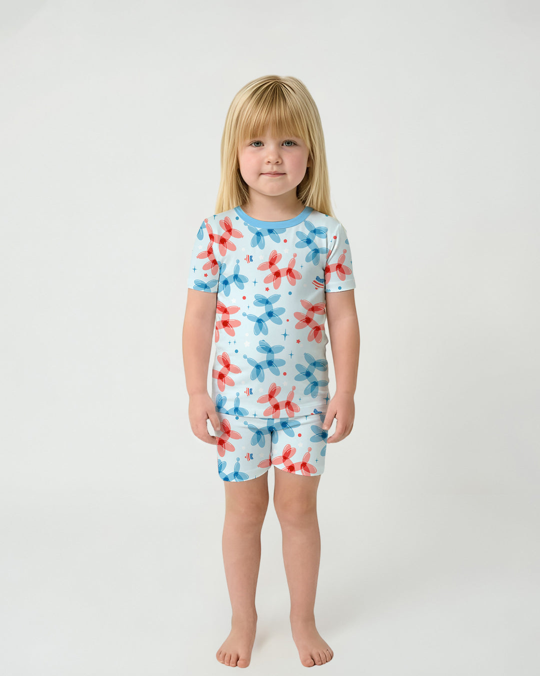 Schlafanzug-Set zweiteilig, kurze Ärmel, kurze Hose, Bambus
