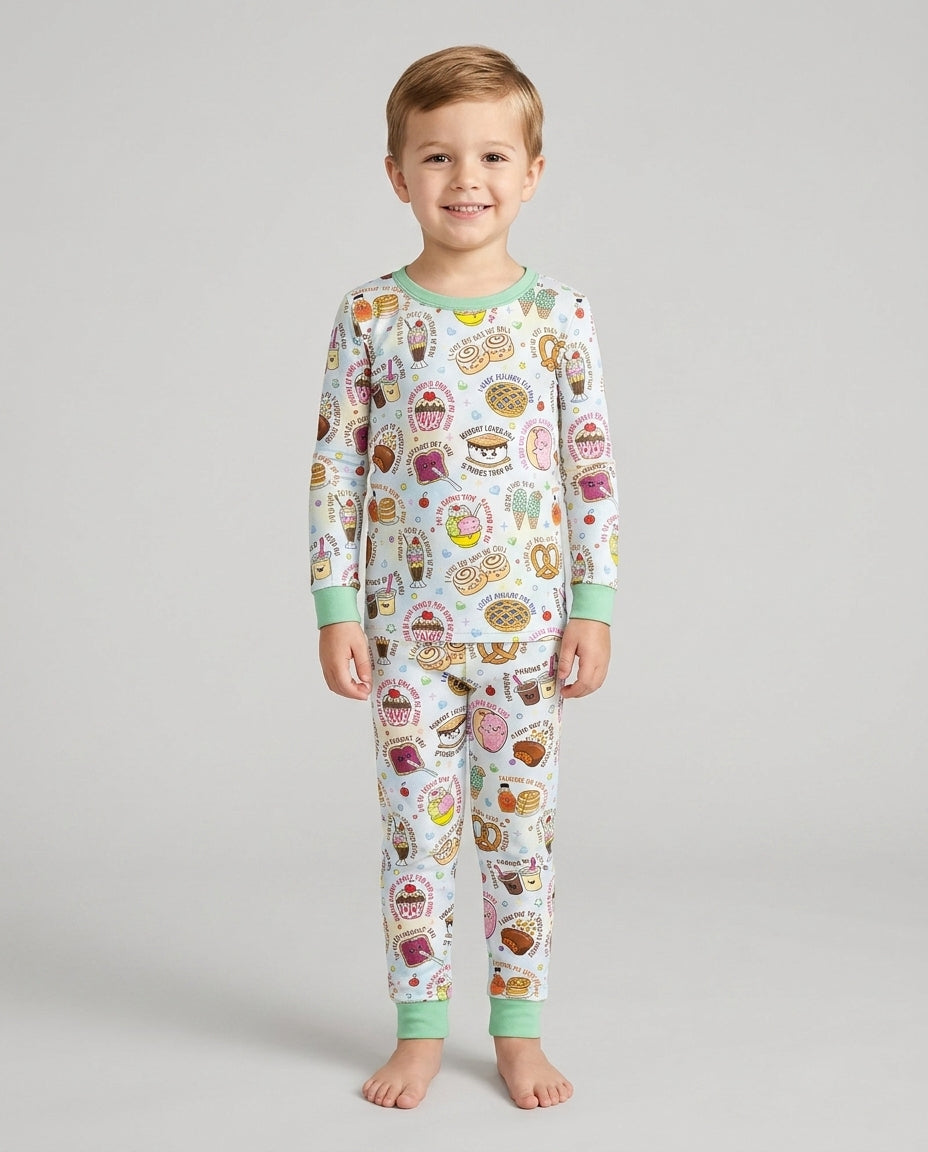 Sweet Love Puns Bamboo Two Piece Long Sleeve Pajama Set