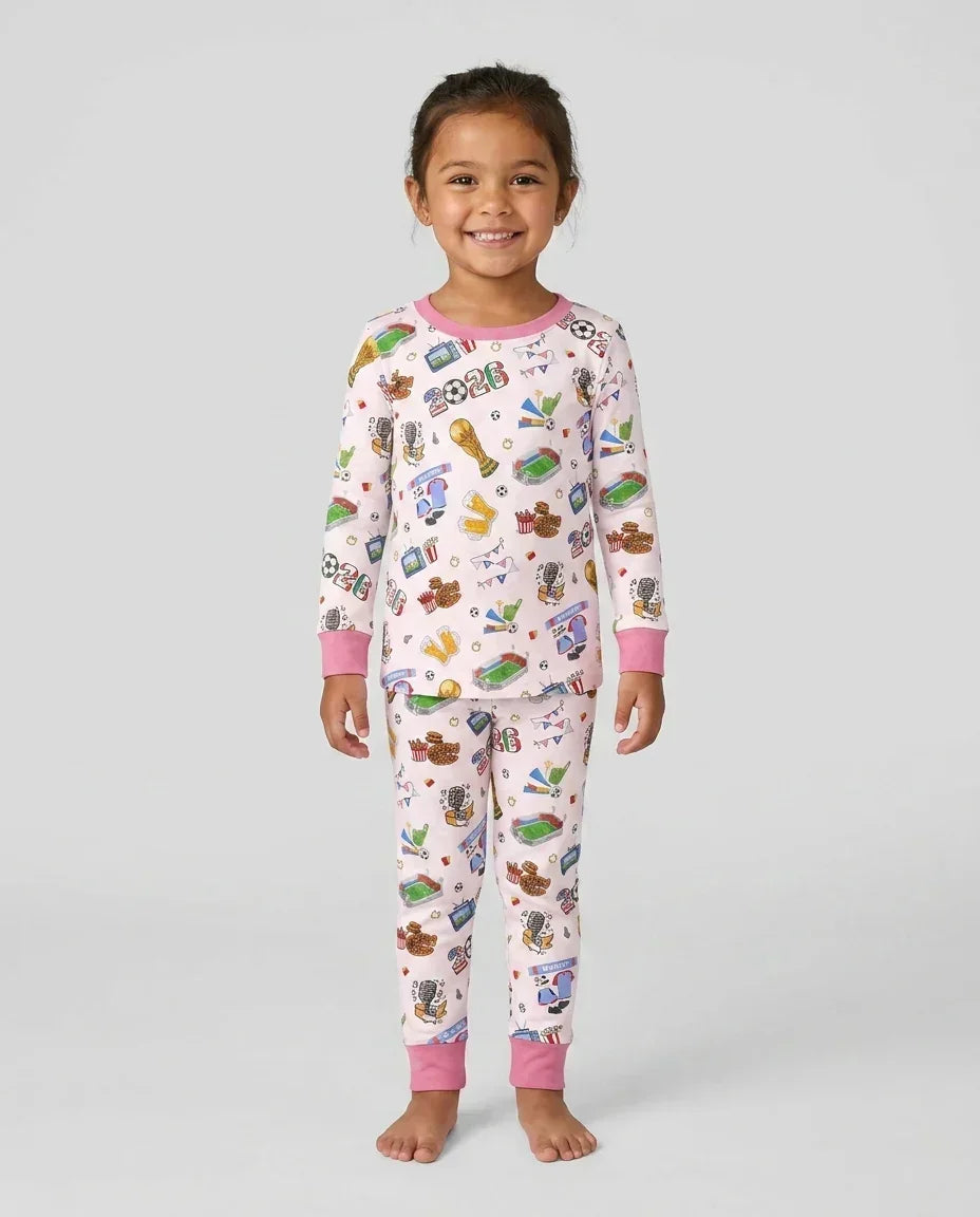 Zweiteiliges Langarm-Pyjama-Set mit Sommerfrüchten