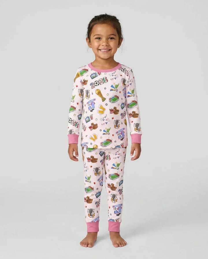 Zweiteiliges Langarm-Pyjama-Set mit Sommerfrüchten