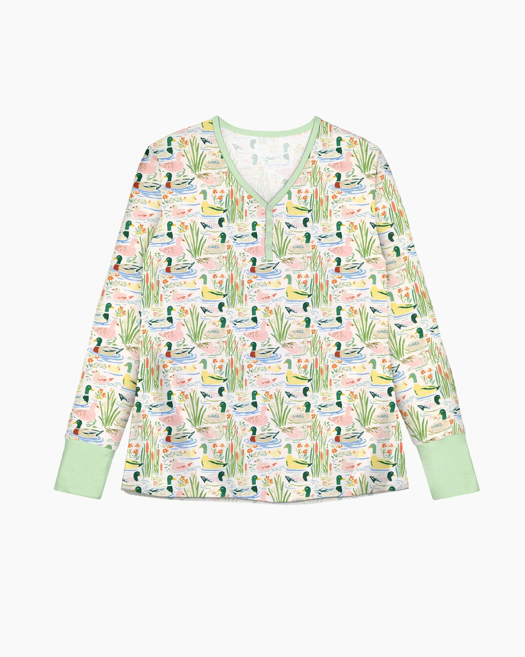 Ausgefallenes Stockenten-Pyjama-Set aus Bambus für Damen