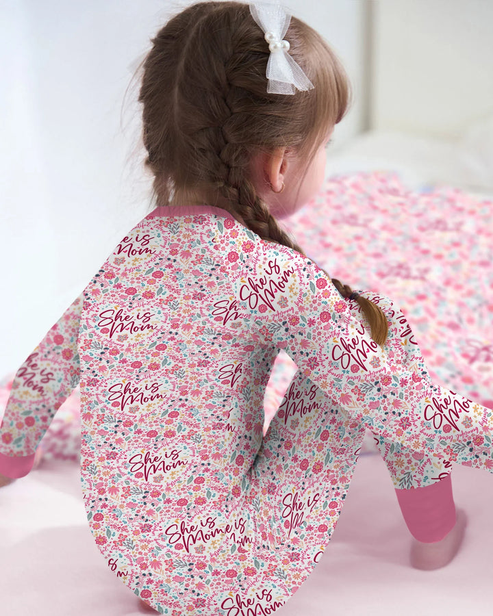 She Is Mom Floral Bamboo Convertible Zippy