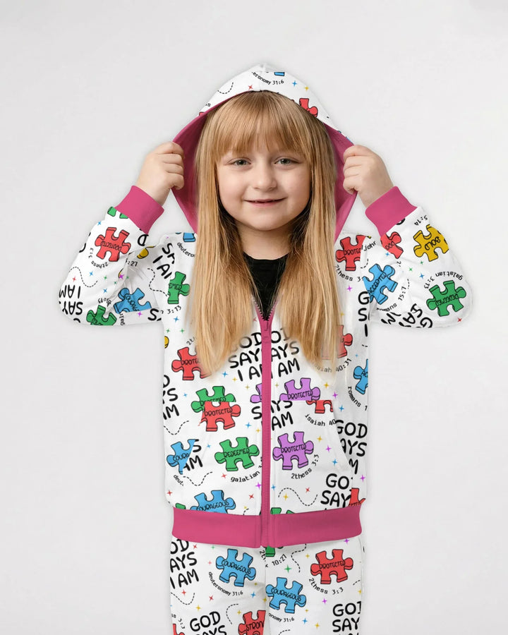 All Pieces Belong Bambus-Kapuzenjacke mit Reißverschluss
