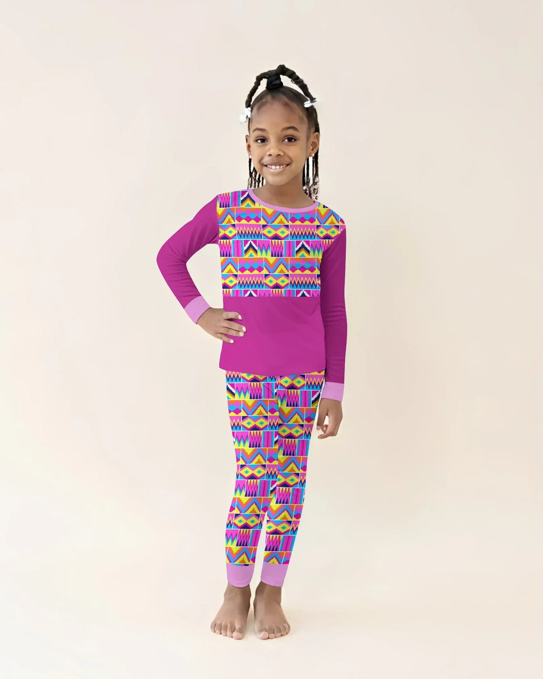 Zweiteiliges Langarm-Pyjama-Set mit Sommerfrüchten