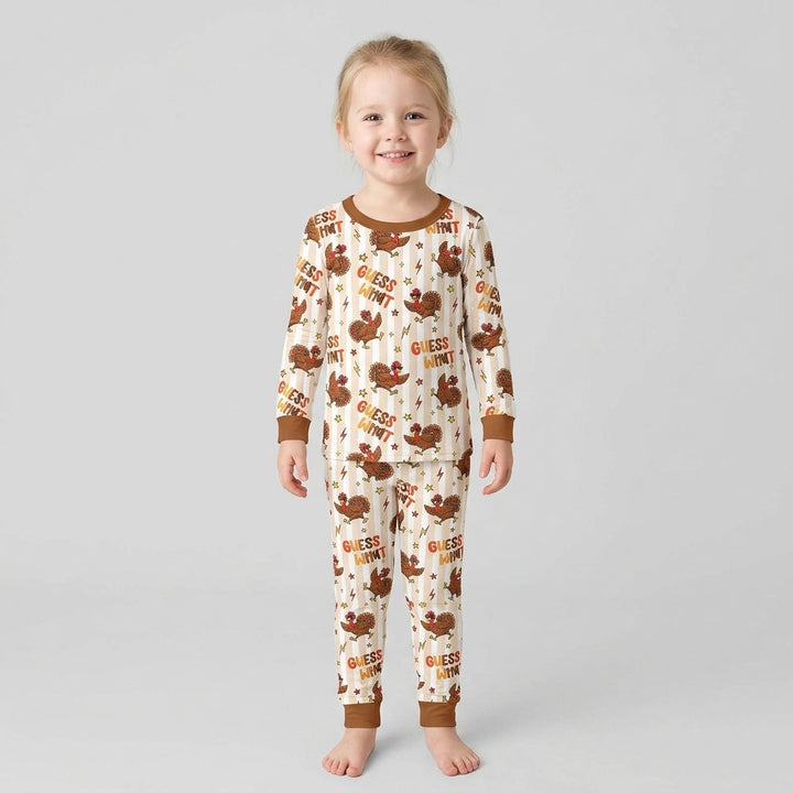 Guess What Turkey Butt Bamboo Two Piece Long Sleeve Pajama Set