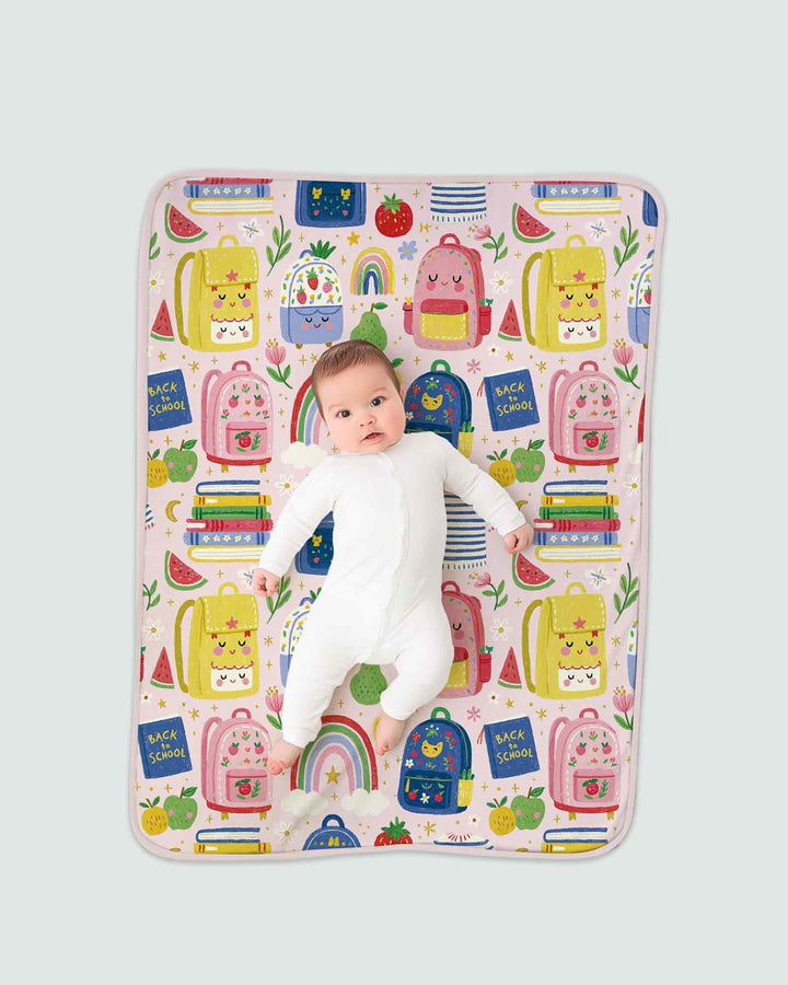 Sweet Rainbow School Adventure Bamboo Blanket