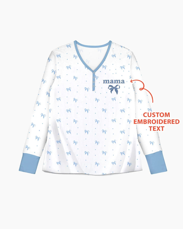 Custom Embroidered Name Mommy and Girls Matching Bamboo Women Pajama Set