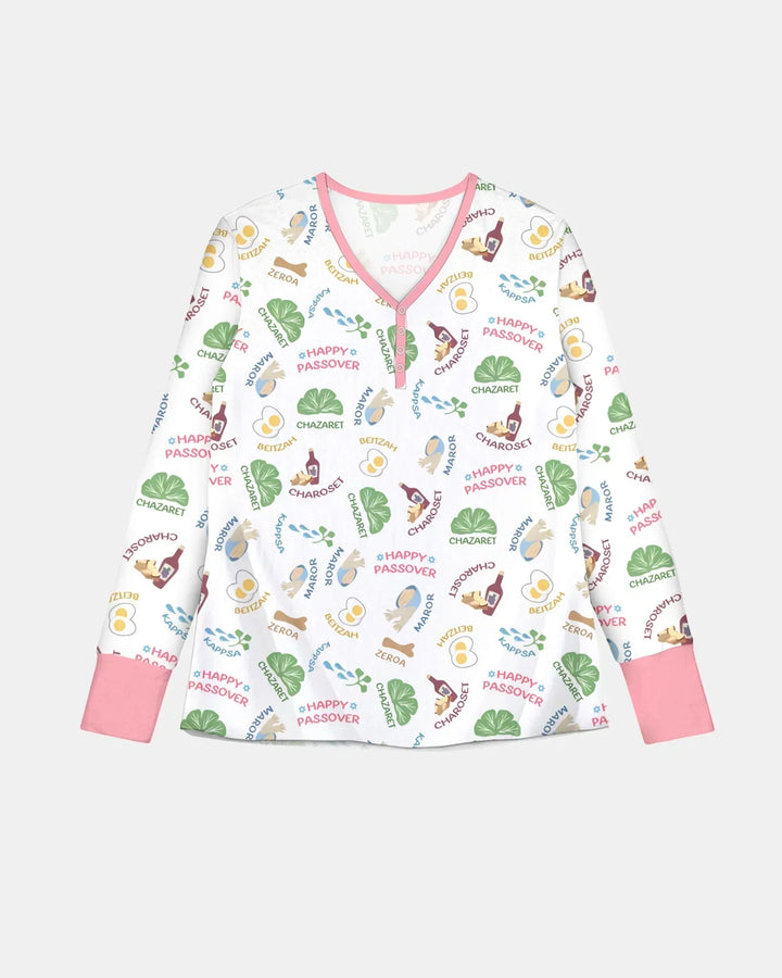Fröhliches Pessach-Passendes Familien-Bambus-Damen-Pyjama-Set