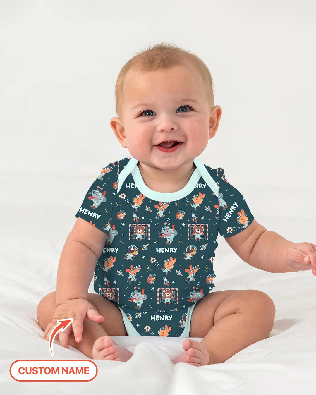 Gerippte Babykleidung mit individuellem Foto - Weich &amp; Skizzenhaft