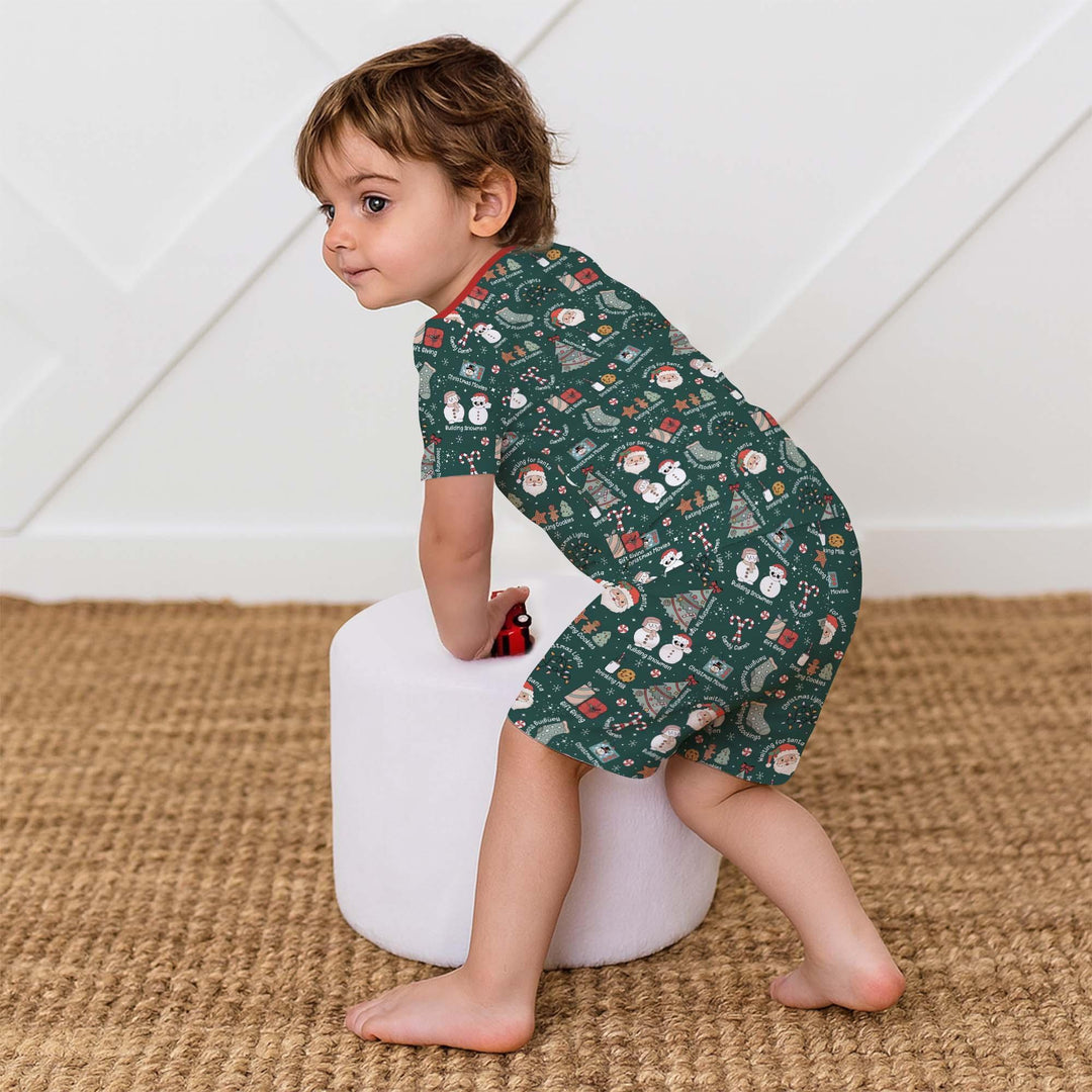 Template Zweiteiliges Pyjama-Set mit kurzen Ärmeln und Shorts