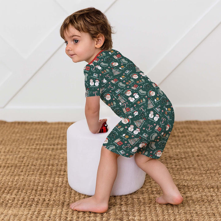 Template Zweiteiliges Pyjama-Set mit kurzen Ärmeln und Shorts