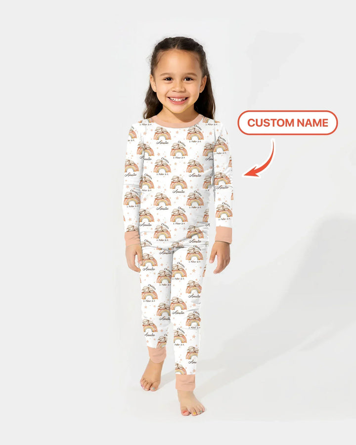 Zweiteiliges Langarm-Pyjama-Set mit Sommerfrüchten