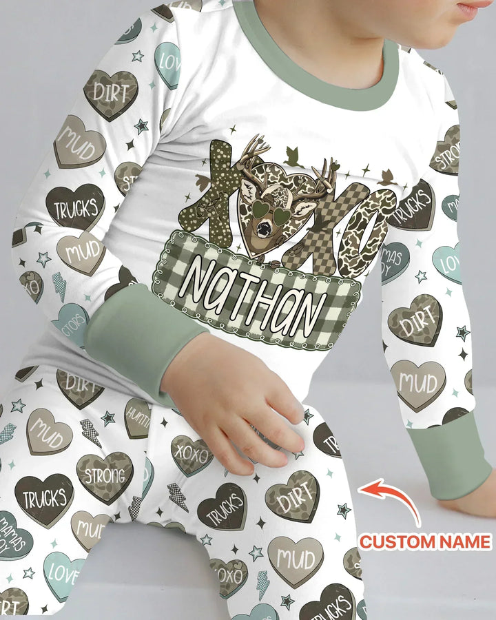 Zweiteiliges Langarm-Pyjama-Set mit Sommerfrüchten