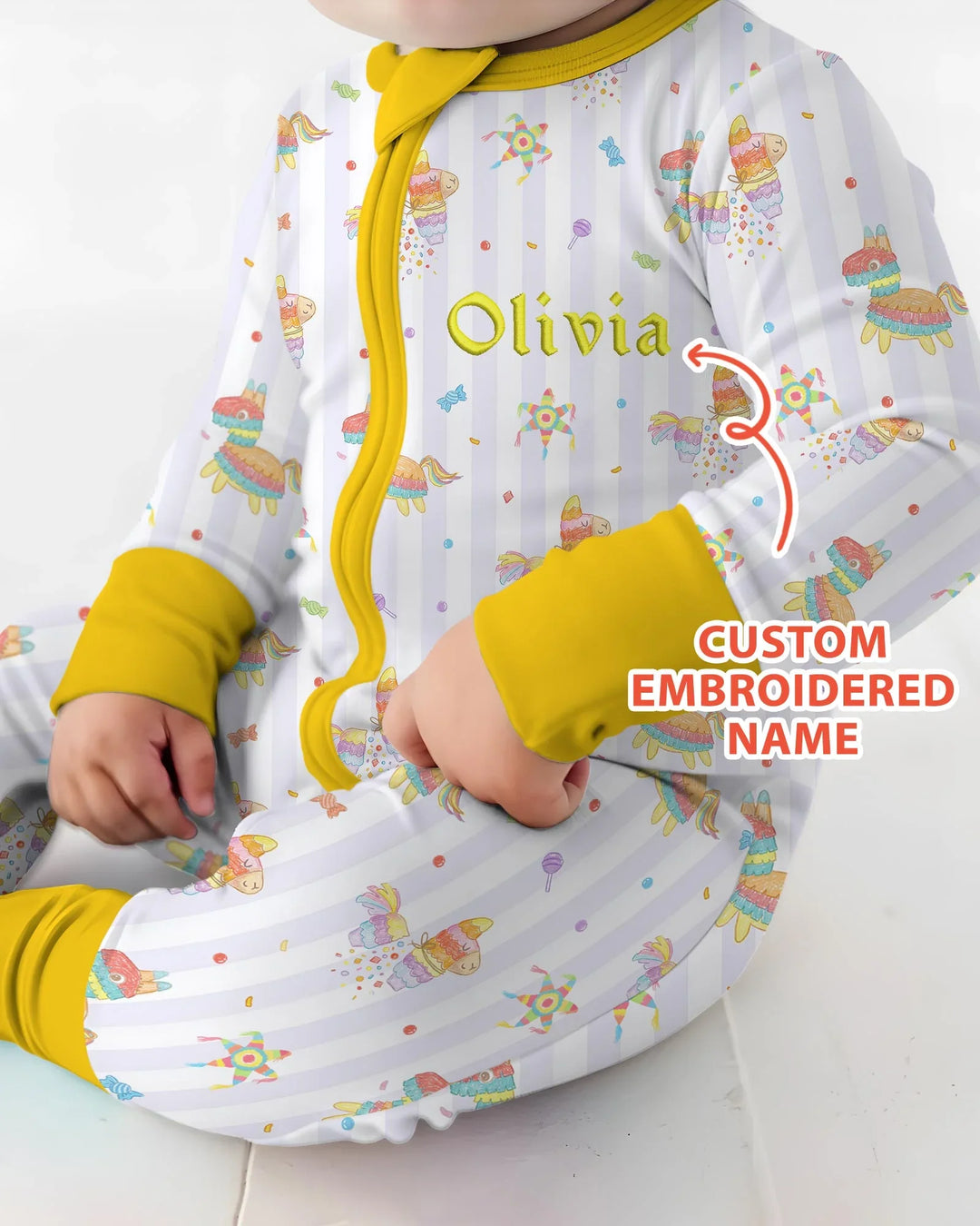 Personalized Embroidered Name Cinco De Mayo Bamboo Convertible Zippy