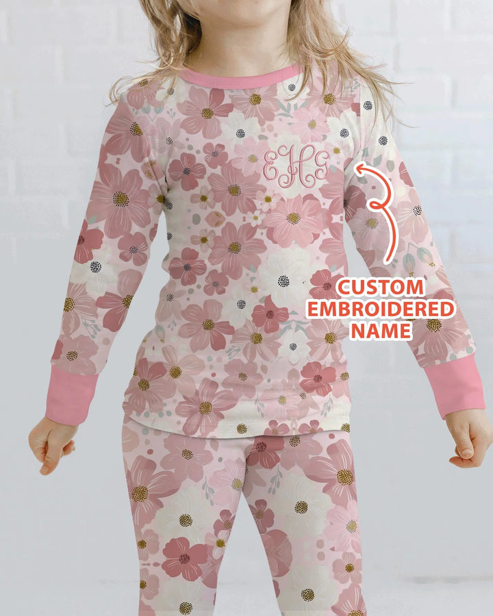 Zweiteiliges Langarm-Pyjama-Set mit Sommerfrüchten