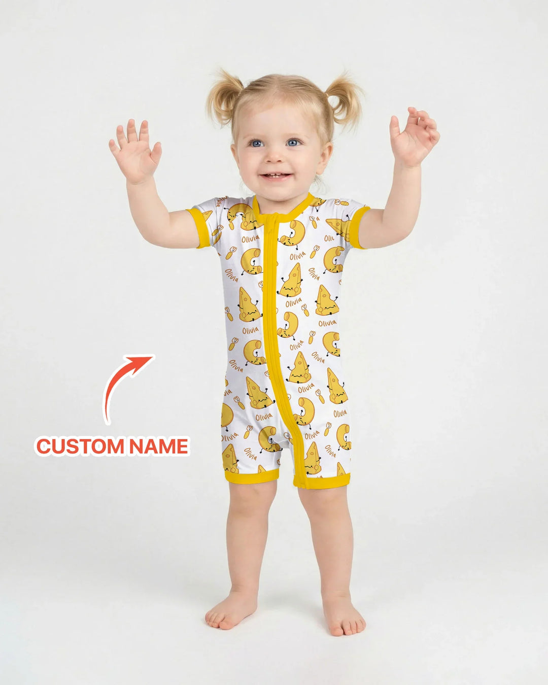Custom Name Mac & Cheese Club Bamboo Shorty Zippy
