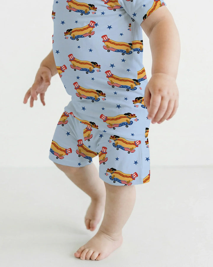 Schlafanzug-Set zweiteilig, kurze Ärmel, kurze Hose, Bambus