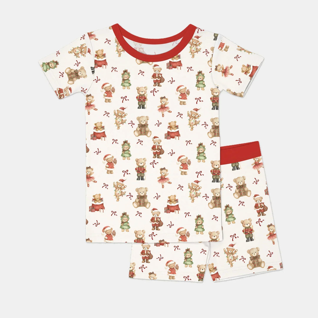 Template Zweiteiliges Pyjama-Set mit kurzen Ärmeln und Shorts