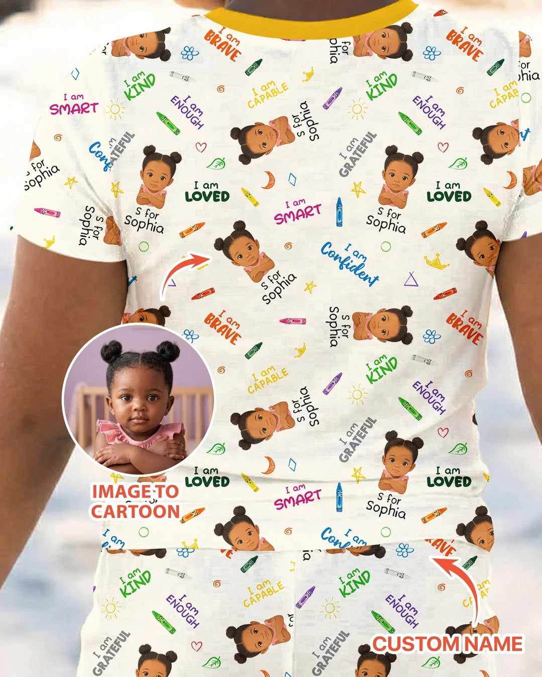 Zweiteiliges, kurzärmliges Pyjama-Set mit Marienkäfern