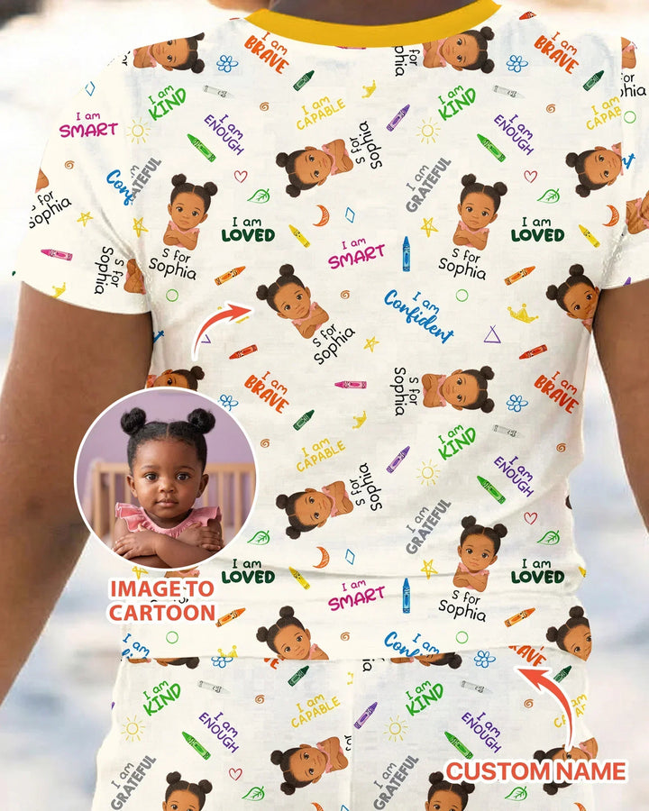 Zweiteiliges, kurzärmliges Pyjama-Set mit Marienkäfern