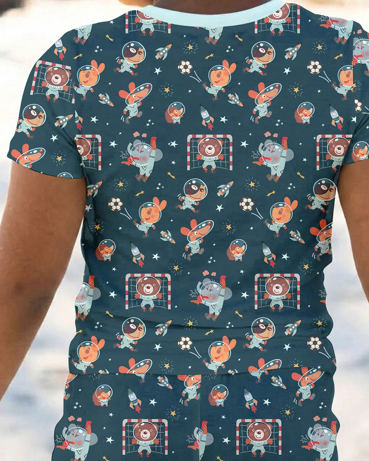 Zweiteiliges, kurzärmliges Pyjama-Set mit Marienkäfern