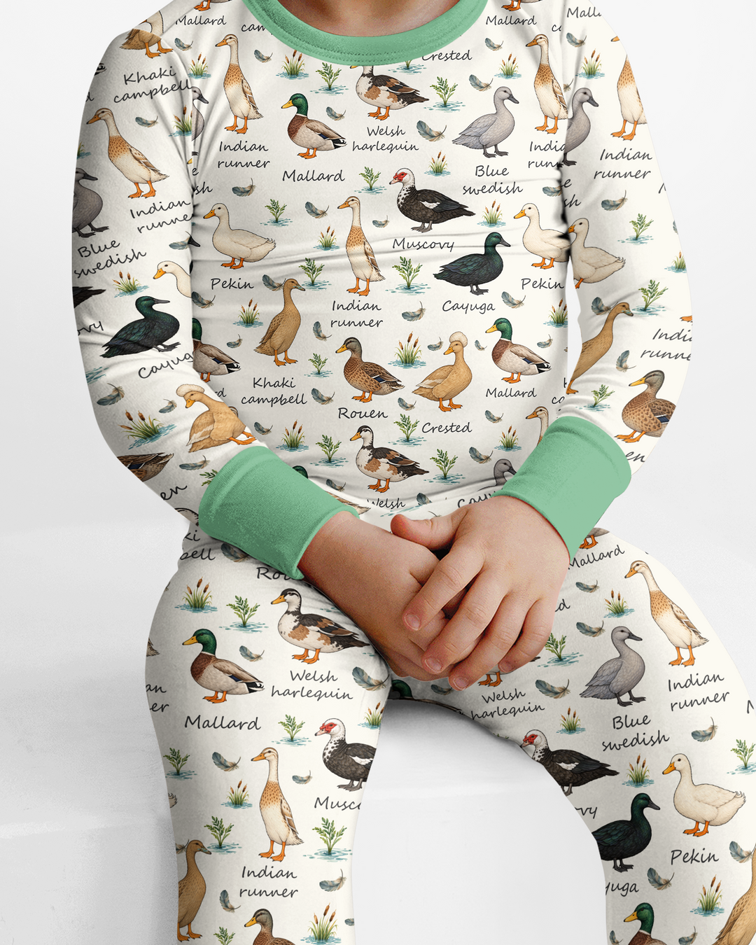 Farm Duck Species Bamboo Two Piece Long Sleeve Pajama Set