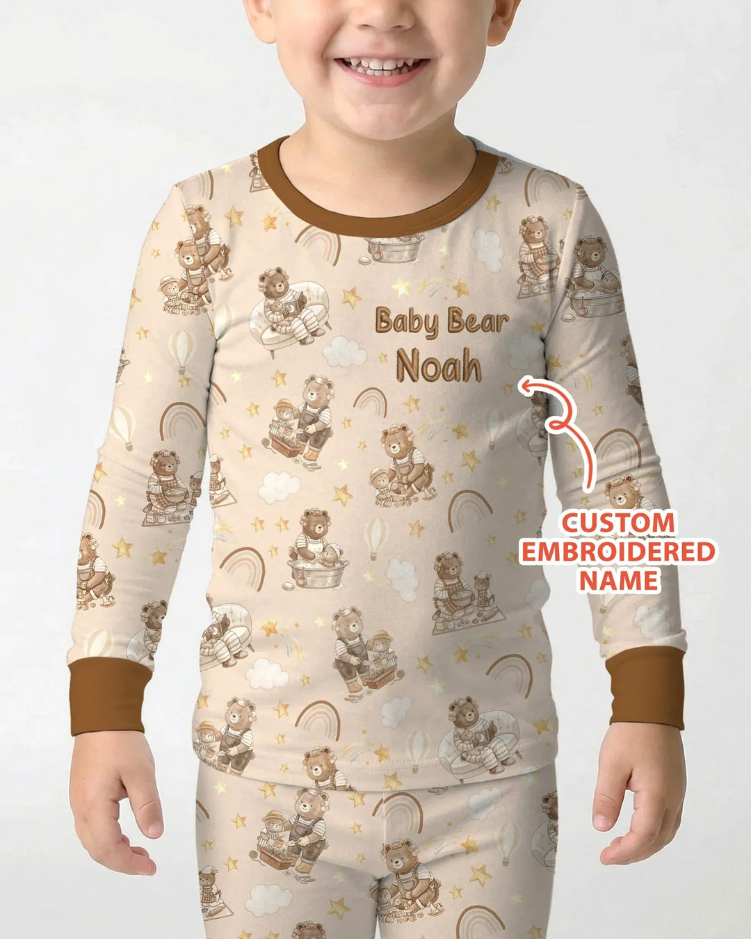 Zweiteiliges Langarm-Pyjama-Set mit Sommerfrüchten