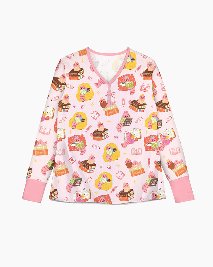 Little Book Worm Family Matching Bamboo Women Pajama Set