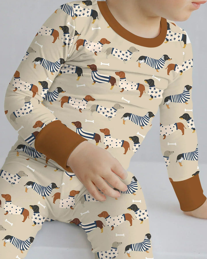 Zweiteiliges Langarm-Pyjama-Set mit Sommerfrüchten