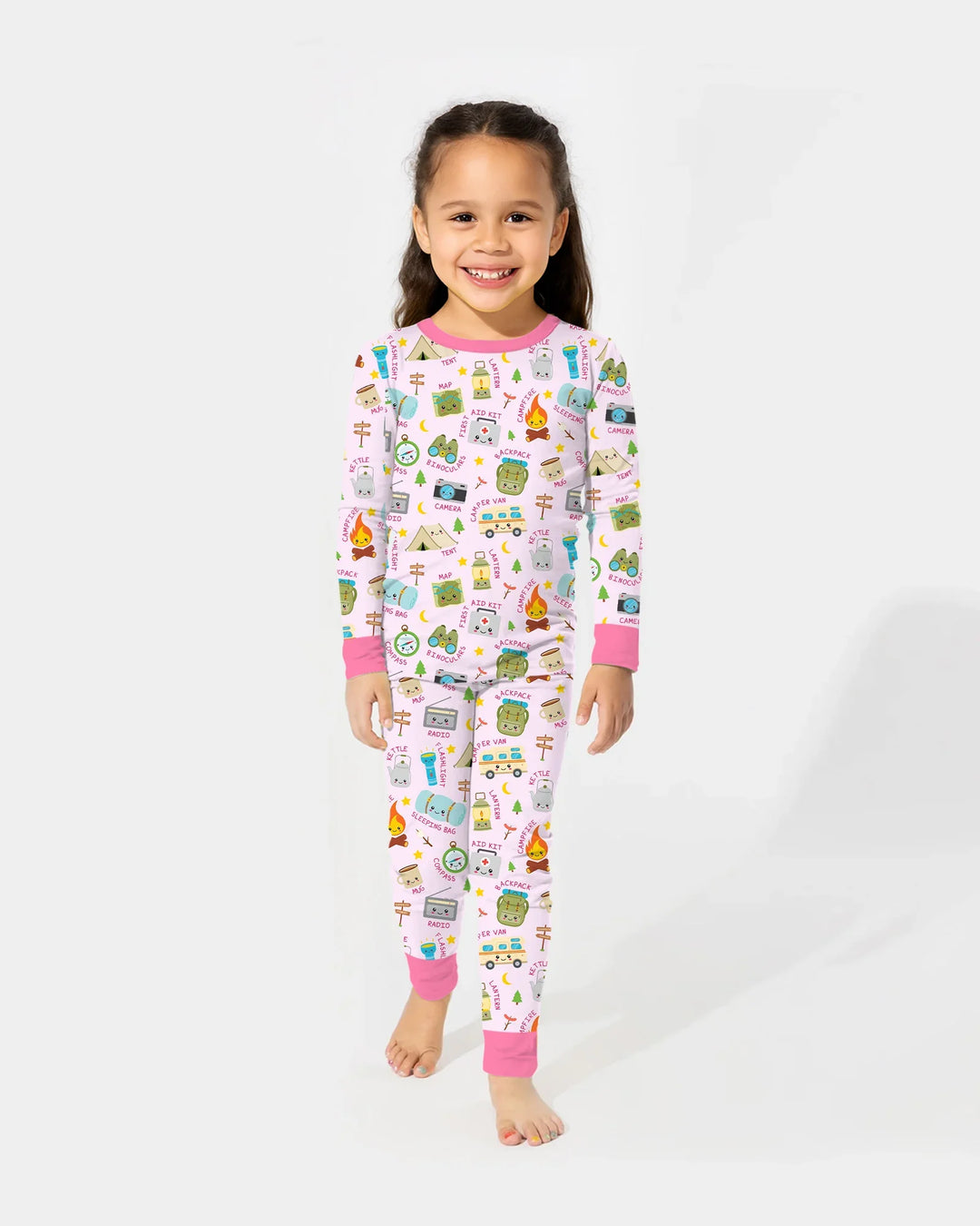 Zweiteiliges Langarm-Pyjama-Set mit Sommerfrüchten