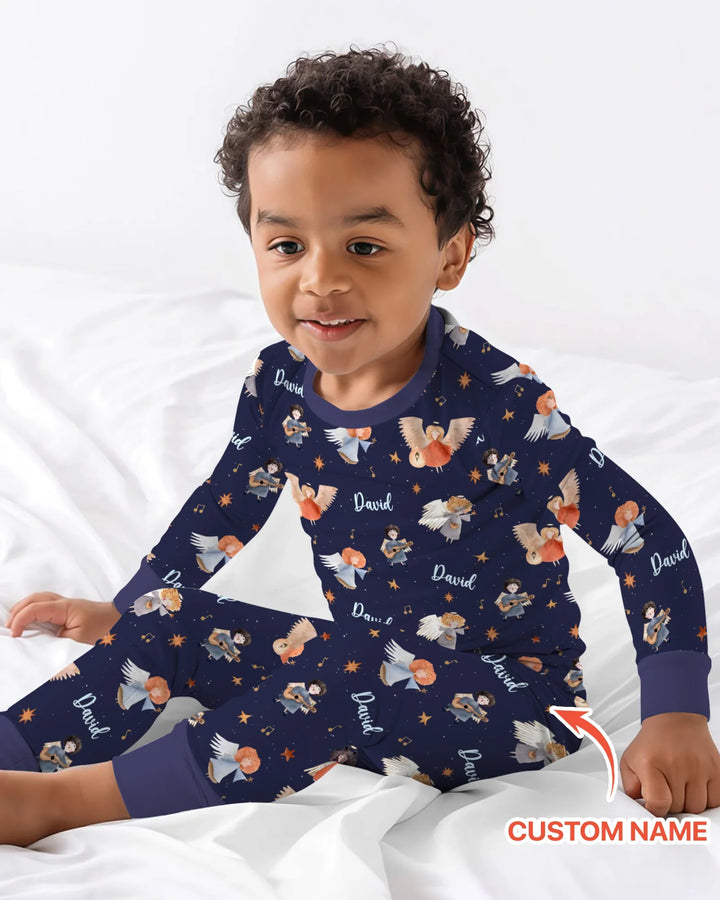 Zweiteiliges Langarm-Pyjama-Set mit Sommerfrüchten