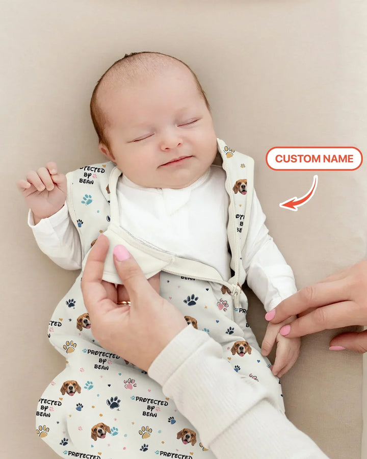 Custom Dog Photo Pattern Protected By Bamboo Sleep Bag