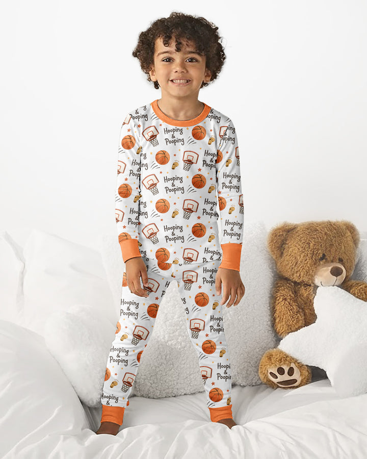 Zweiteiliges Langarm-Pyjama-Set mit Sommerfrüchten