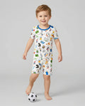 Soccer Fever All About The Game Two Piece Short Sleeve Shorts Pajama Set