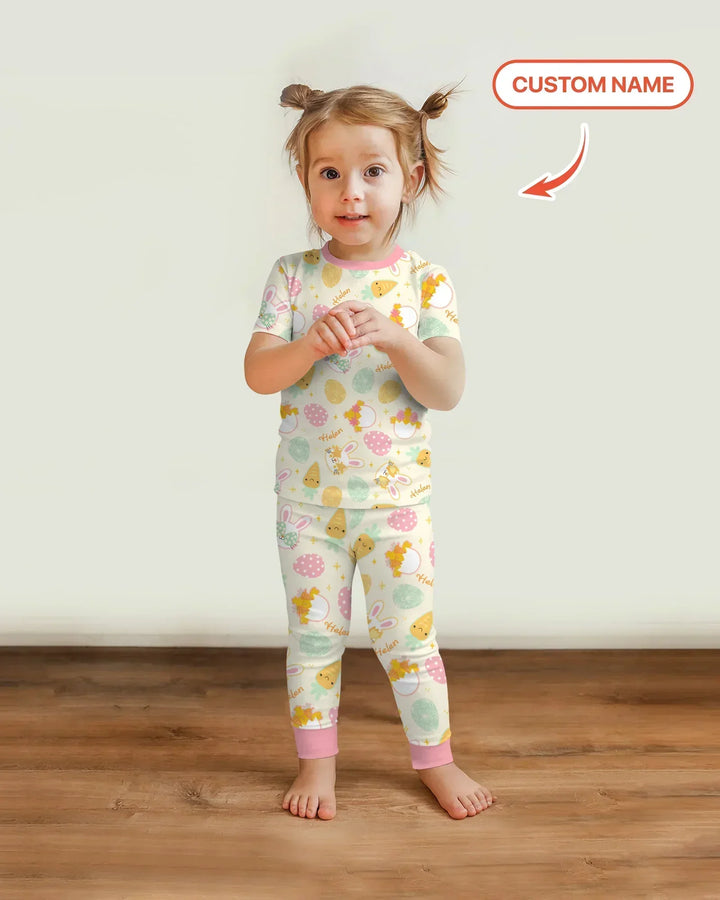 Zweiteiliges, kurzärmliges Pyjama-Set mit Marienkäfern