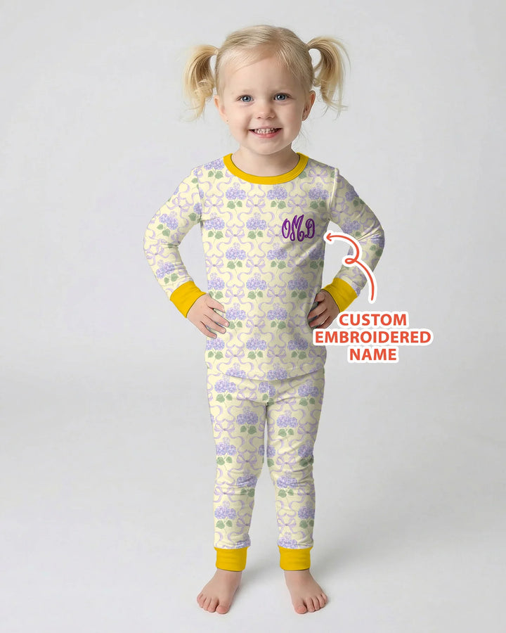 Zweiteiliges Langarm-Pyjama-Set mit Sommerfrüchten