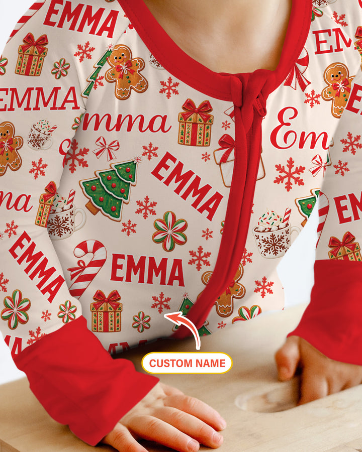 Merry Christmas Custom Name Bamboo Convertible Zippy