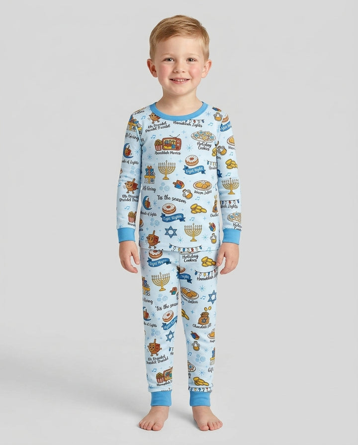 Hanukkah Night Bamboo Two Piece Long Sleeve Pajama Set