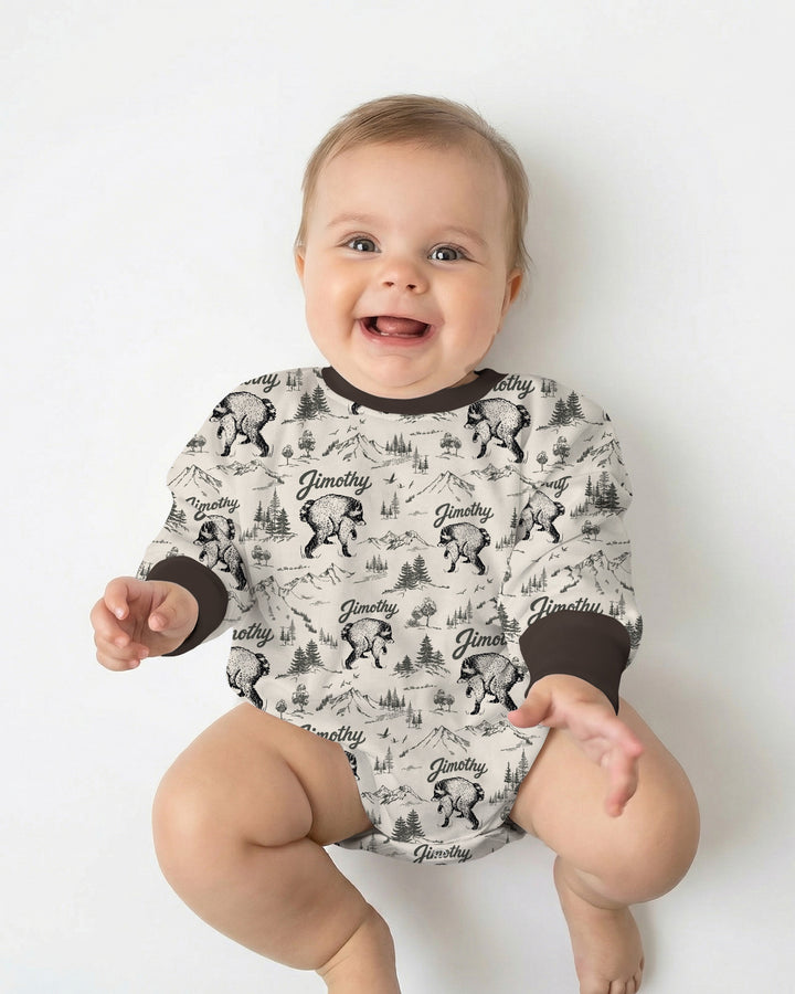 Gerippte Babykleidung mit individuellem Foto - Weich &amp; Skizzenhaft