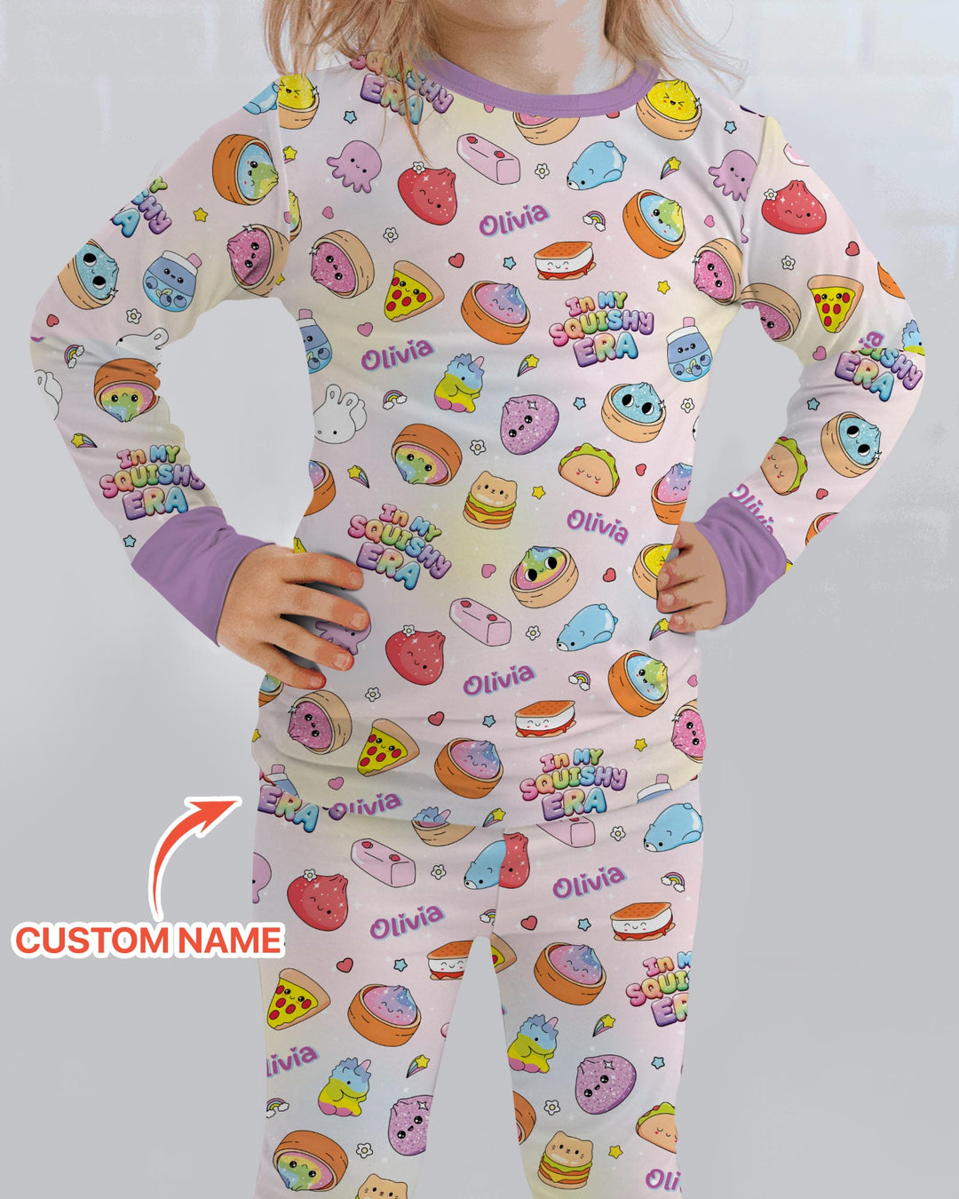Custom Name In My Squishy Era Bamboo Two Piece Long Sleeve Pajama Set