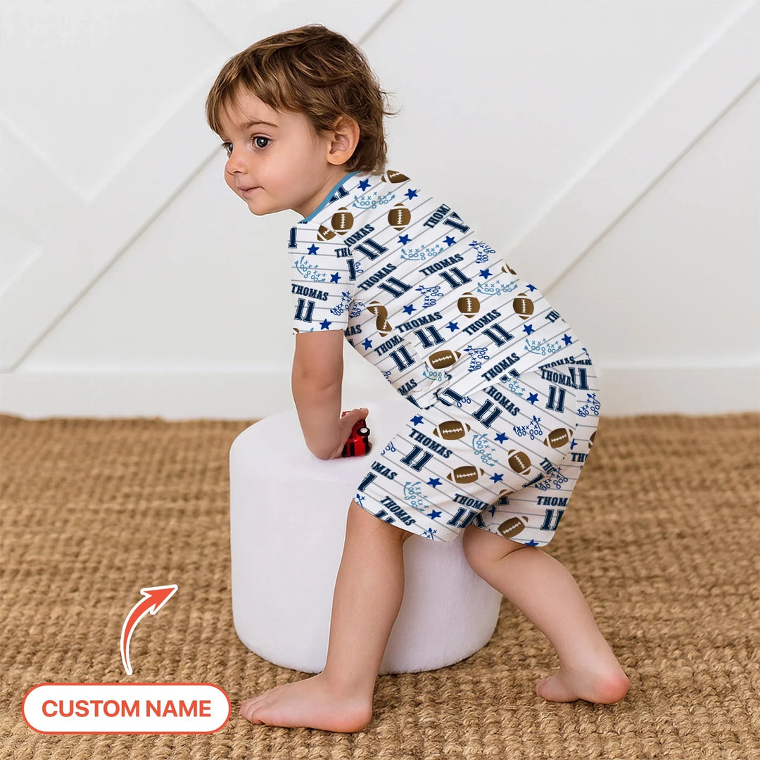 Zweiteiliges Pyjama-Set mit kurzen Ärmeln und Shorts im Sommer-Design