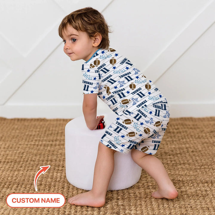 Zweiteiliges Pyjama-Set mit kurzen Ärmeln und Shorts im Sommer-Design