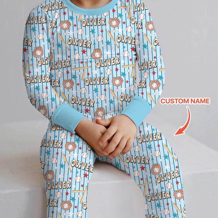 Zweiteiliges Langarm-Pyjama-Set mit Sommerfrüchten