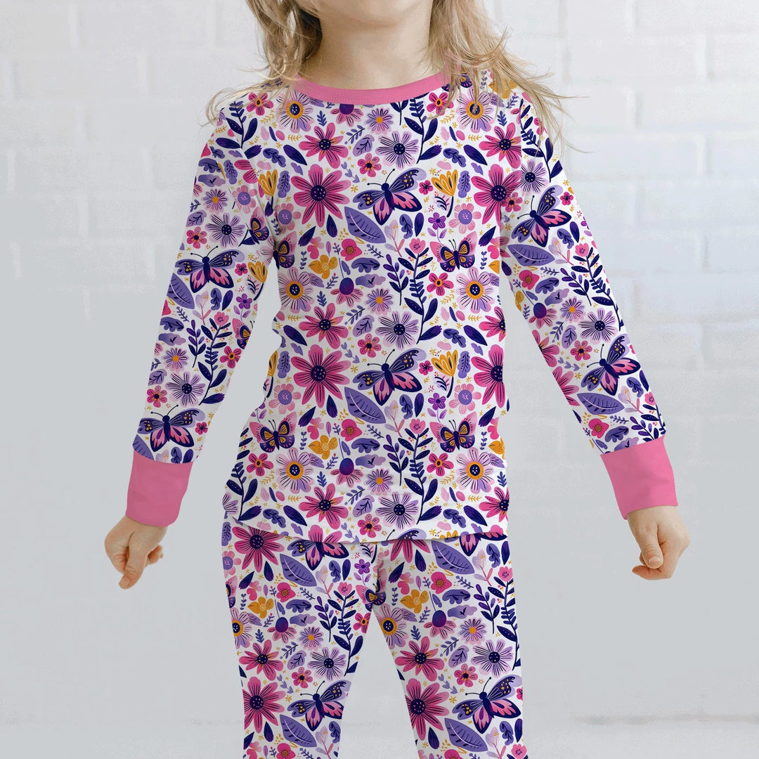 Moody Floral Bamboo Two Piece Long Sleeve Pajama Set