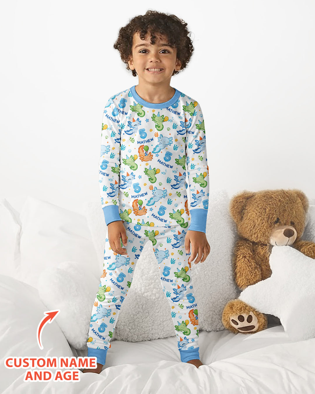 Zweiteiliges Langarm-Pyjama-Set mit Sommerfrüchten